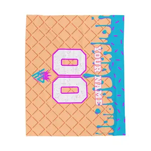 King Drip 27 Custom Ice Cream Cone Plush Blanket - Cozy & Colorful Throw for Sweet Dreams