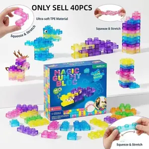 Jelly Block Slow Rebound Squishy Toy, Kids Assembly Silicone Blocks, Fun Educational Playset, Durable & Safe for Children, Sensory Stress Reliever