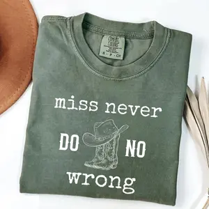 [Sale Up To 50%] Comfort Colors Miss Never Do No Wrong Wallen Shirt, Wallen Concert Tee, Wallen Tee, I'm the Problem, Country Music Lyrics, Western Fan Gift