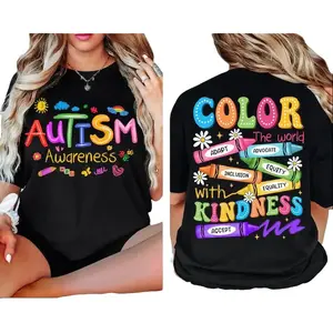 Autism Awareness T-shirt: 2-sided Print, SPED Teacher T-shirt, Special Education T-shirt, Brushstroke Autism T-shirt, ADHD Autism Mom Gift