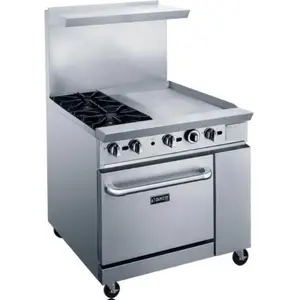 Dukers DCR36-2B24GM 36" Gas Range with Two (2) Open Burners & 24" Griddle