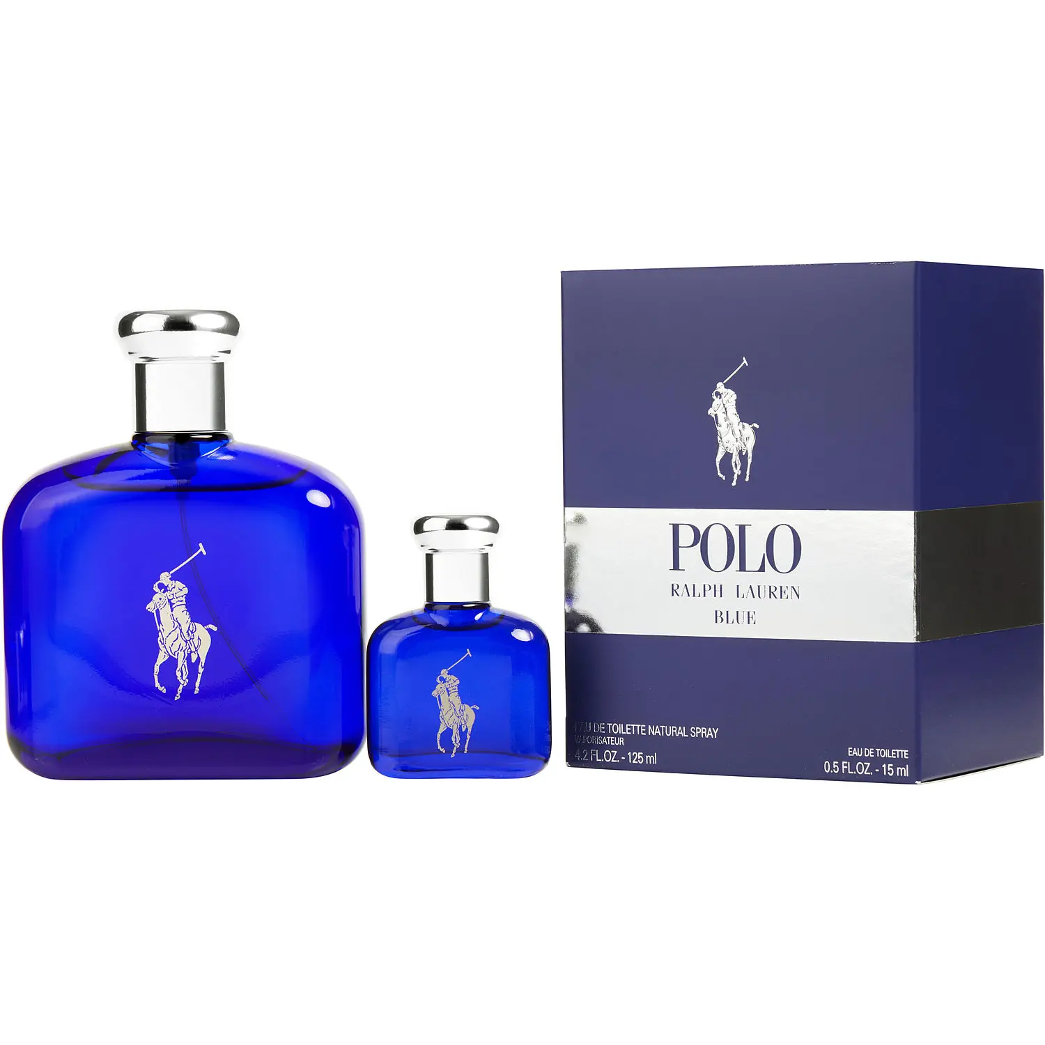 Polo Blue Set-Edt Spray 4.2 Oz & Edt 0.5 Oz Mini For Men