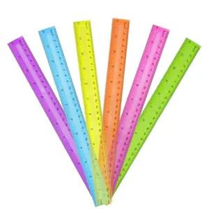 30 Pack Clear Plastic Rulers 12 Inch,Transparent Assorted Color Metric Bulk Rulers with Inches and Centimeters, Ruler for School,,Office