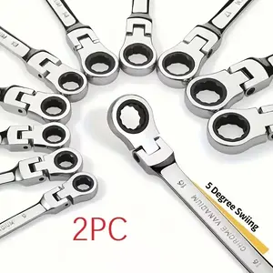 Multi-functional double-ended quick-release wrench set - made of chrome vanadium steel, adjustable, manual operation, specifically for automotive repair.