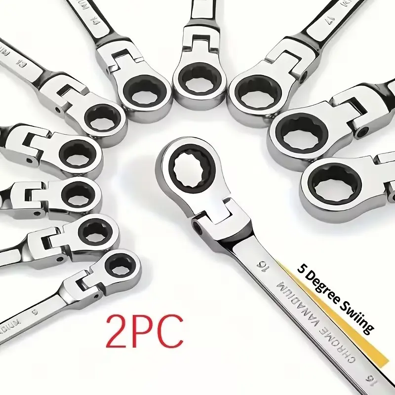 Multi-functional double-ended quick-release wrench set - made of chrome vanadium steel, adjustable, manual operation, specifically for automotive repair. Multifunctional Wrench Set