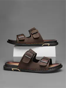 1 Pair Men's Large Size Fashion Slide Sandals, Lightweight Body, Anti-Slip Textured Outsole, Textured Leather, Comfortable Lining, Casual Slides for Daily Commute, Footwear Sandal