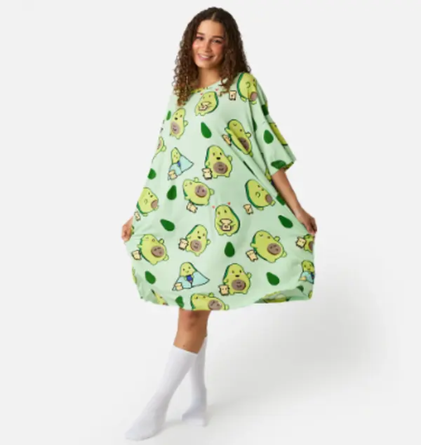 Guac & Chill Nightgown, The Ultimate Cozy Avocado Print Sleep Dress - Mash Up Your Comfort
