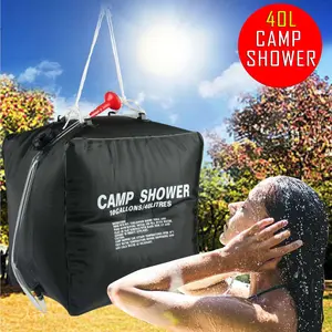 Outdoor camping shower equipment: 40-liter large-capacity solar shower bag, portable water storage bag, thickened and durable travel toiletries