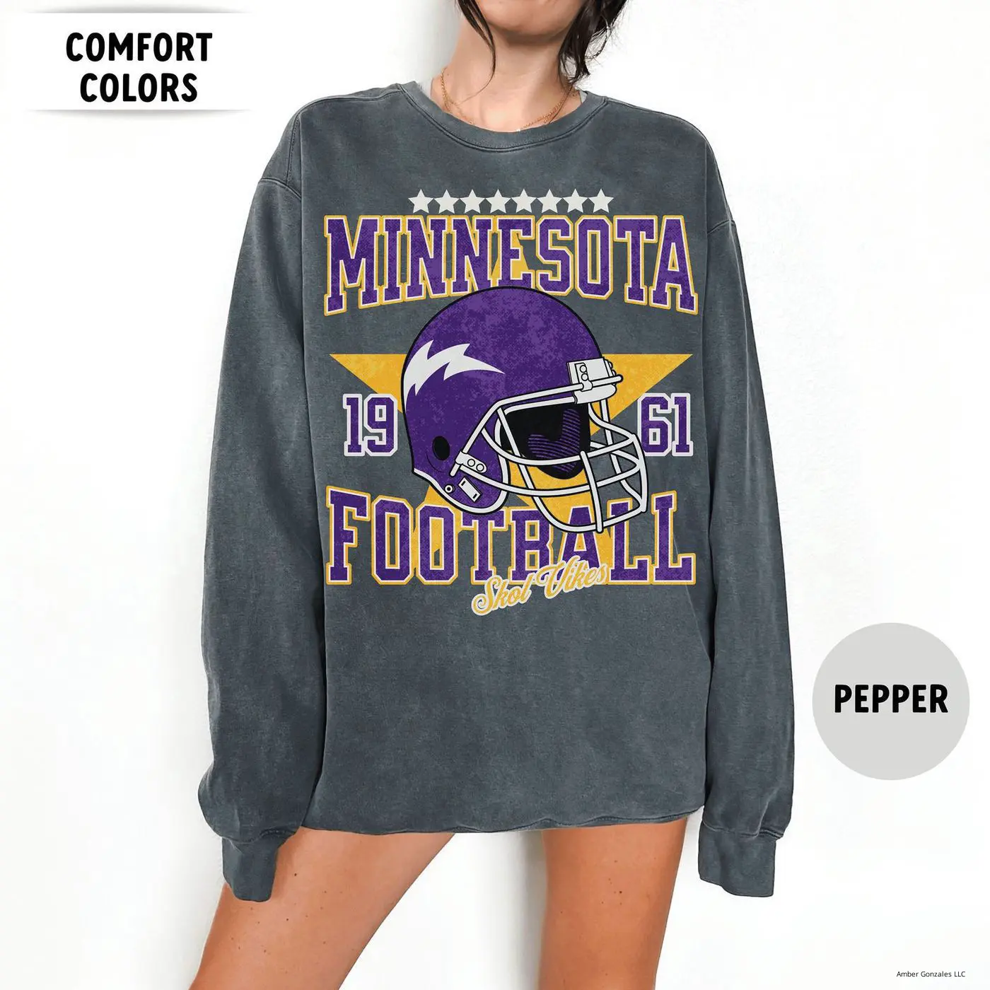 Comfort Colors Minnesota Football Sweatshirt, The Vikes Sweatshirt, Vintage Minnesota Crewneck, Viking Sweatshirt, Minnesota Fan