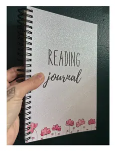 Book TBR journal with reading trackers - pink style