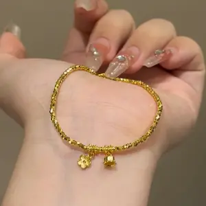 Women's Delicate Floral Bracelet - Minimalist Everyday & Formal Jewelry, Year-Round Elegant Chain-like Floral Chain for Casual Formal Outfits - Perfect Gift for Women, Flower Jewelry, Refined Construction bracelets for women bracelet stack