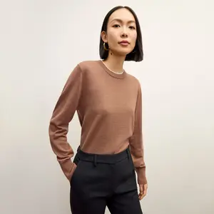 Kit Contrast Sweater - Merino :: Camel/Ivory