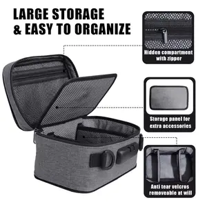 Lockable Travel Organizer Bag, Smell-Resistant, Adiustable Storage,Storage Case For Home and Travel