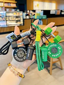 Sports-Style Fitness Pendant, Mini Barbell Plates And Dumbbell Keychain Accessories, Trendy Sporty Charm, Can Decorate Bags And Keys, A Personalized Touch For Fitness Enthusiasts And Trendy Young People For Daily Outings And Commuting.