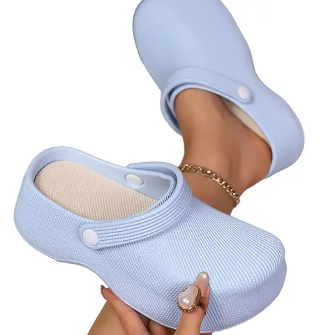 Women's EVA Clog Slippers, Anti-Slip Lightweight Summer Shoes with Adjustable Heel Strap, Comfortable Easy-to-Wear Footwear for Healthcare Work, Slip Ons Slippers