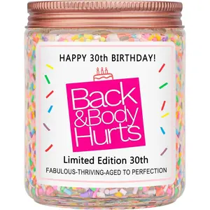 30th Birthday Decorations Gifts for Her Him, Happy 30th Birthday Candle  for Women Men, Funny 30  Ideas- Vanilla Candles