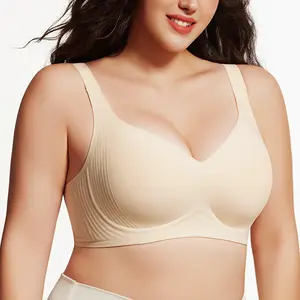 VRCOMFY Jelly Wireless  Bras for Women Full Coverage No Underwire Everyday Bras Comfortable Wireless Push Up Bralettes Seamless Tshirts Bras