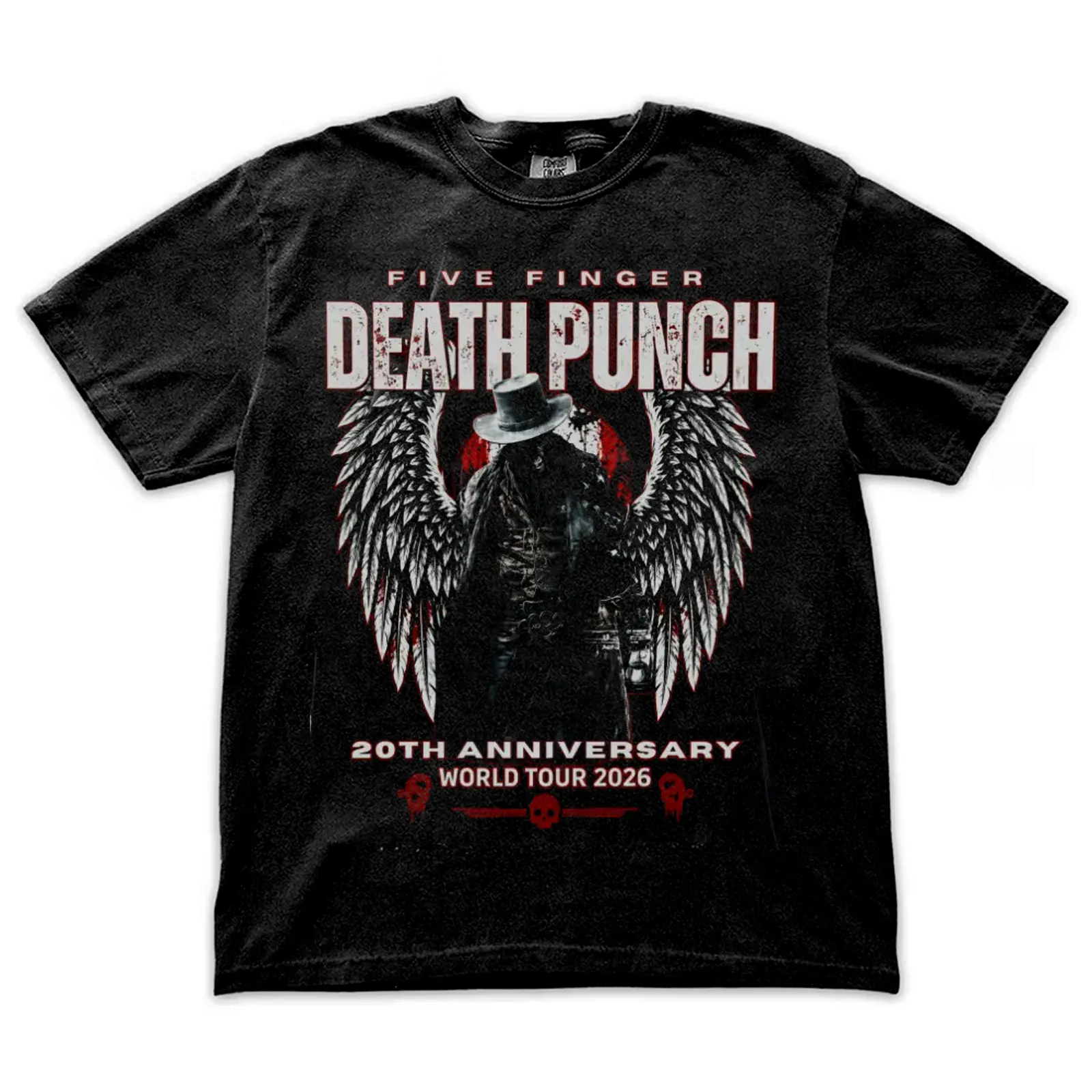 Five Finger DPunch Heavy Metal Band Comfort Color T-Shirt Rock Fan Gift Ring Spun Cotton Casual Soft Washed T-Shirt Trendy Tops Perfect Gift