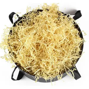 Crinkle Cut Paper Shred Filler Decorative Basket Stuffing for  Boxes, Parties, Weddings (Yellow)