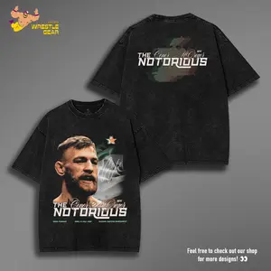 Retro BOXING UFC MCGREGOR SURPRISE Oversize boxing Washed Tee, Fighter Graphic T-Shirt, Perfect Gift for Sports Fans men Fabric Menswear 90s