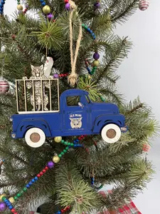 Kentucky Wildcat Old Truck Big Blue Nation Christmas Ornament KY Tree Decor