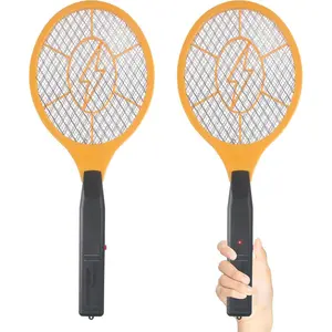Electric Fly Swatter Handheld Bug Zapper - Indoor Outdoor Zapping Racket for Pest Mosquito & Flies - Battery Powered Safe to Touch with 3-Layer Safety Mesh, Standard Size, Pack of 2 cockroach gel bait Cockroach Elimination Sniper Tool