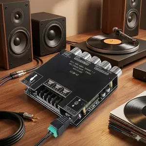 50W+100W Hi-Fi Stereo Amplifier Board with Bass/Treble Control for DIY Speakers & Home Theater Systems. Bluetooth 2.1CH Audio, Enhanced Power Output, Amplifier Sound System