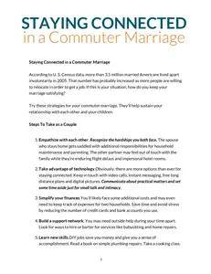 Staying connected in a commuter relationship