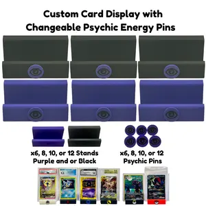 Custom Card Display Stand for PSA, BSS, CGC, Toploaders, Sleeves, Slabs, & More | Changeable Pins – Psychic Energy Themed