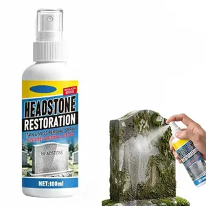 1pcs Headstone Restoration, Stains and Cleaning Spray, 100ml headstone cleaner for graves, biological solution gravestone cleaner for Granite Marble Cemetery Memorials