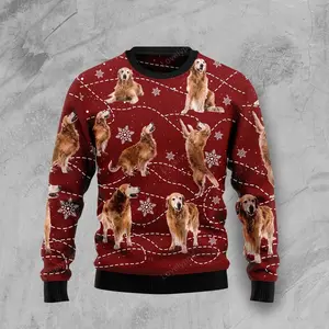 Golden Retriever Xmas Ugly Christmas Sweater, Xmas ugly sweatshirt