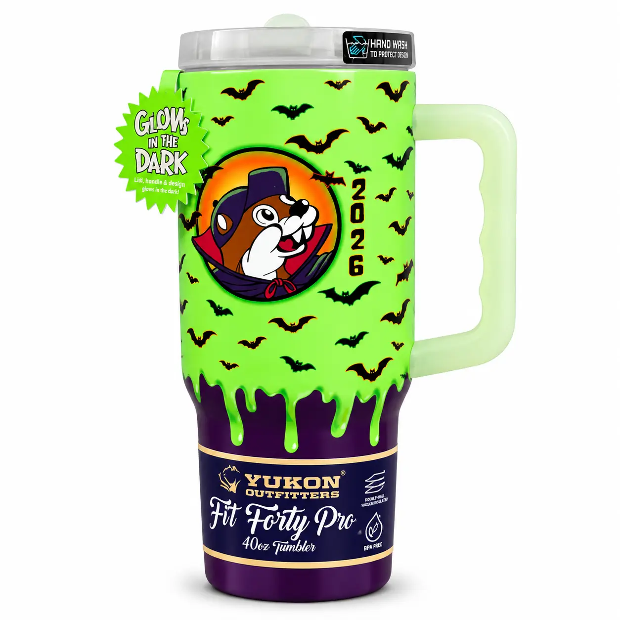 Buc-ee’s 2026 Halloween Glow in the Dark 40oz Tumbler with Handle