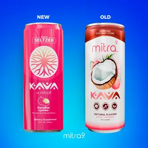 Mitra9 Brands Kava Seltzer – NEW Paradise Lychee | Non-Alcoholic, Plant-Based Calm Beverage (12 fl oz) Sparkling Drink