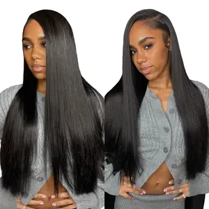 [Today' Deal] OQ HAIR Straight 13x4 Lace Front Wigs Human Hair 180% Density Pre Plucked with Baby Hair