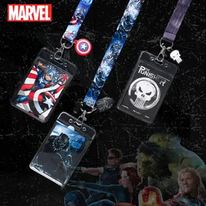 1/3PCS Marvel ID Holder Card for Keys Lanyard Slim Lightweight Black Panther The Punisher Captain America Portable for Work School Office Widely Used for Keys Keychain Wallet Phone Suitable