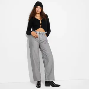 Women's Mid-Rise 90's Relaxed Straight Jeans - Wild Fable Dark Gray 00