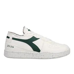 diadora Mens Mi Basket Row Cut 2030 Lace Up Sneakers Shoes Casual - Green, White