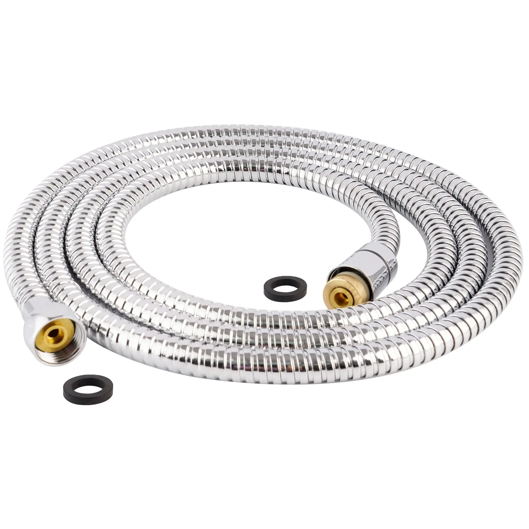 High Pressure All-Metal Stainless Steel Shower Hose, 90-Inch (7.5 ft/2.3 m) Bathroom Handheld Shower Head Extension Replacement Part with Brass Fittings, High Pressure Shower