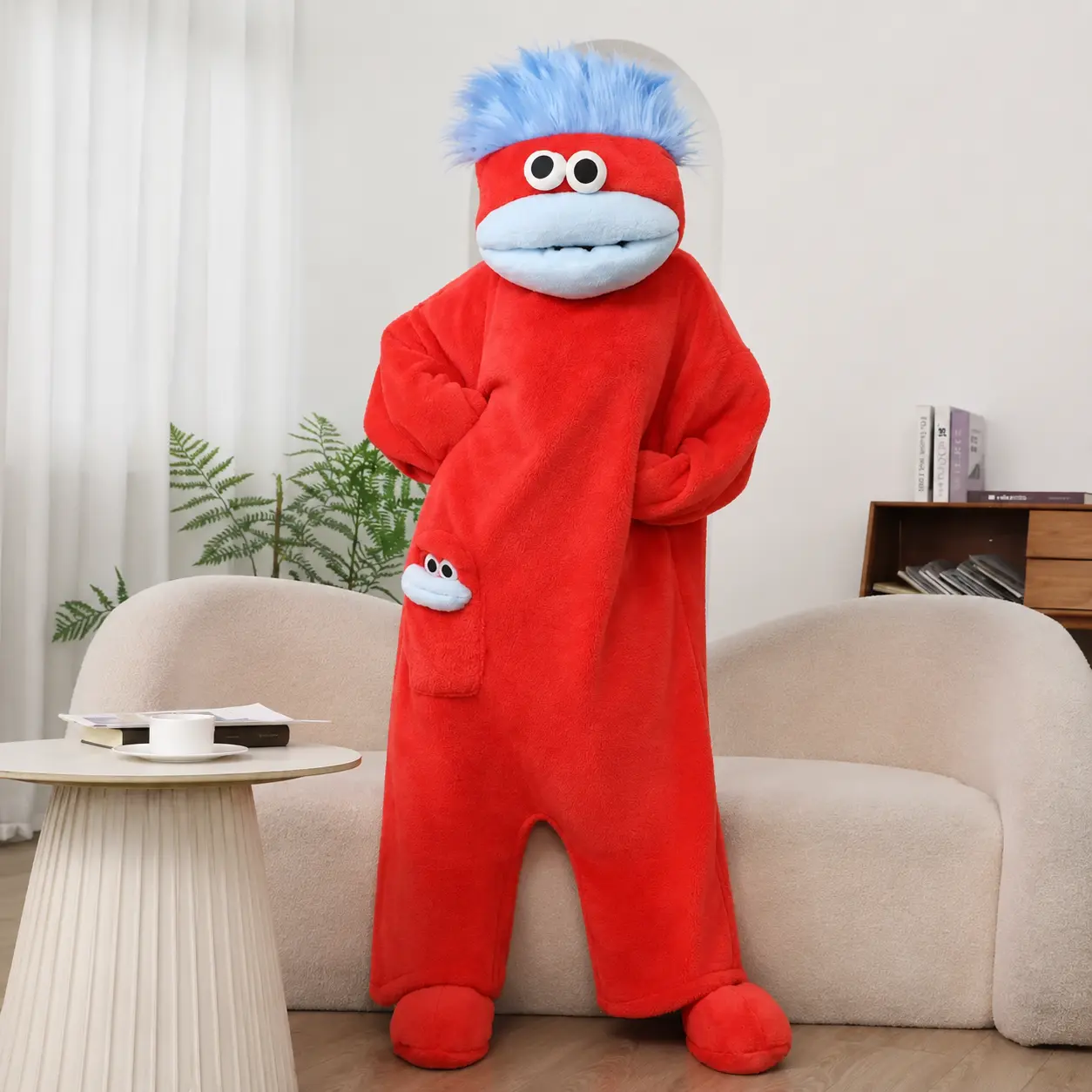 Msrlassn Oversized Funny Halloween Wearable Blanket Hoodie - Soft Flannel Fleece 1-Size Pullover Onesie, Unisex Loose Loungewear Jumpsuit, Ideal for Home Parties & Gift-Giving (Colorful Womenswear-Fit Design)
