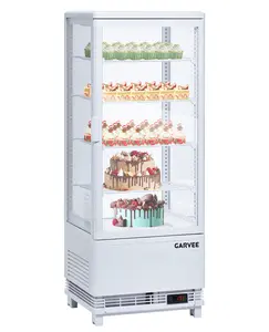 Garvee Upgraded Countertop Display Refrigerator, 3.5 Cu.Ft Commercial Grade, Double-Layered Glass, Interior LED Lighting, Single Door Merchandiser, 110V, Perfect for Pastry and Cake Display