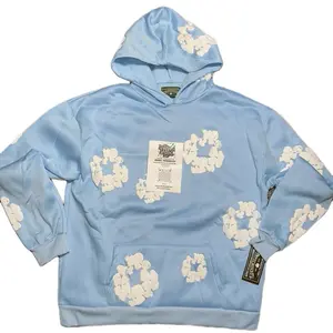 Y2K Hoodie Set New models for 2025 Unisex Denim Tears Graphic Pullover Floral Bubble Print Vingtage Long-sleeved Sweatshirt Hiphop Perfect for Streetwear Casual Basic Tops Women's Suits Vintage Crewneck