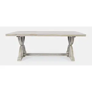 Fairview Transitional Herringbone Distressed Acacia Coffee Table