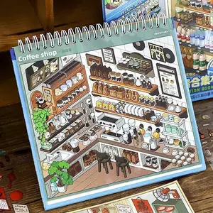 33 Sheets Bag Miniature Scene Collection Book 8.0 Stereo Landscape Stickers Creative Decoration DIY Scrapbook Diary Notebook Cup Frame Album Self Adhesive Stickers