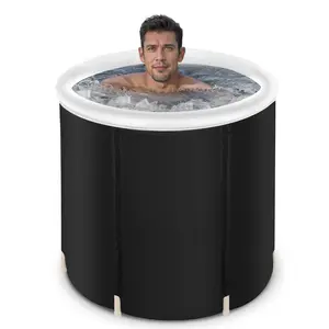 Ice Bath Tub,Cold Plunge tub for Athletes,  Foldable Adult Bathtub, Portable Ice Bath  Outdoor with Cover for Recovery and Cold Water Therapy, Outdoor Portable Cold Water Therapy tub