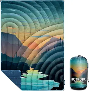 Hotkoko Camping Blanket,Lightweight Down Alternative Puffy Printed Camping Blanket Packable Outdoor Blanket for Camping,Traveling, Stadium, Hiking, Picnics
