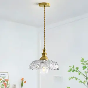 Vintage Pendant Light, Adjustable Hanging Lamp, Retro Aesthetic Ceiling Light for Kitchen Island Over Sink, Dining Room, Bedroom, Coffee Shop, Hallway, Farmhouse Home Decor，E26，Bulb not included