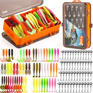 108pcs Fishing Tackle Kit for Bass & Trout, Paddle Tail Swimbaits, Soft Worm Lures, Spoon Lures, Crappie Jigs, Complete Bait Box for Freshwater Fishing Gifts, Artificial Fishing Lure, Complete Tackle Set