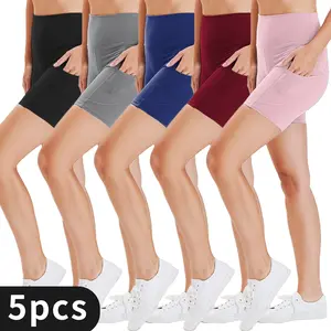 5-piece colorful, women's summer three-part yoga shorts, comfortable and breathable, sweat-wicking, suitable for sports fitness yoga