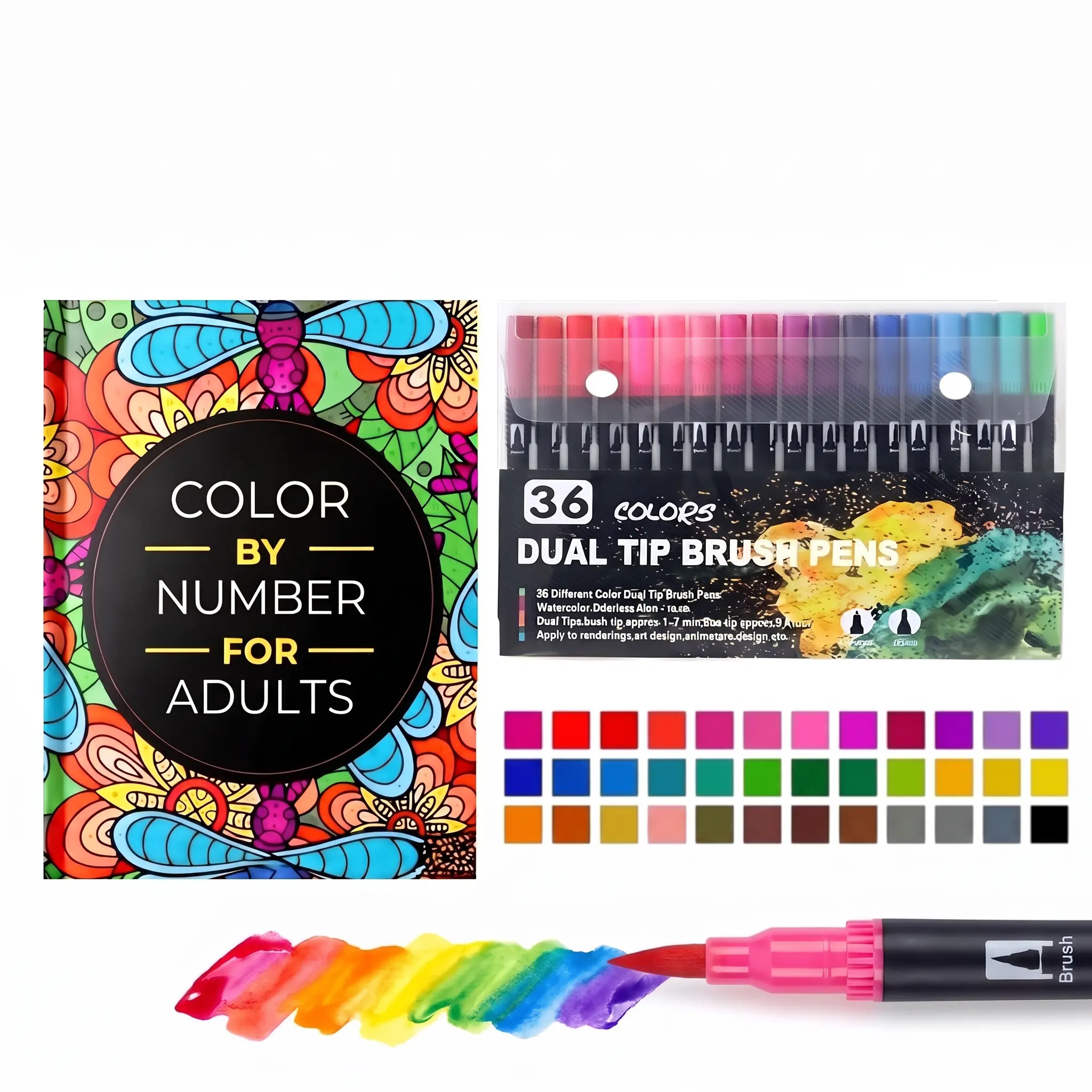 Adult Paint by Numbers Crafting Kit - 36 Colors, DIY Mandala Floral Animal Coloring Book, Premium Flexible Tip Art Supplies for Relaxation-Focused Adults, Creative Self-Expression Stress Relief Therapy, Flow State Induction