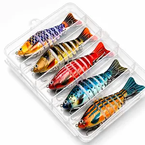 Master Fishing Multi-Jointed Sinking Lures with Ultra-Sharp Treble Hooks, Lifelike Baits for Bass & Trout, Suitable for Freshwater & Saltwater Outdoor Fishing Equipment fishhooks